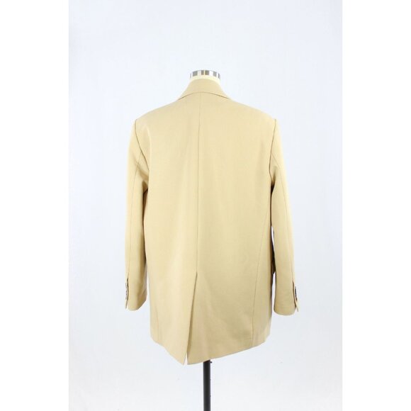 ZARA Camel Tan Polyester Suiting Oversized Relaxed Blazer Suit Jacket, Size L - Picture 3 of 16